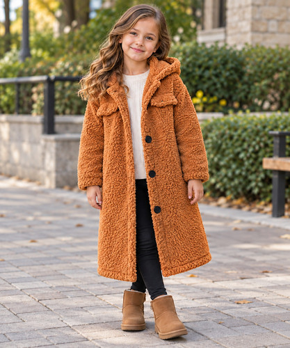 Mädchen weicher teddymantel - mädchen,